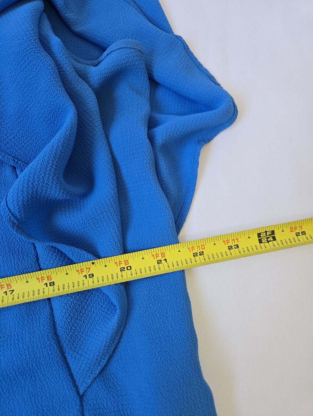 Calvin Klein Blue Flutter Sleeve Blouse Women’s Large Draped Career Office Top - Picture 11 of 11